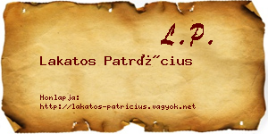 Lakatos Patrícius névjegykártya